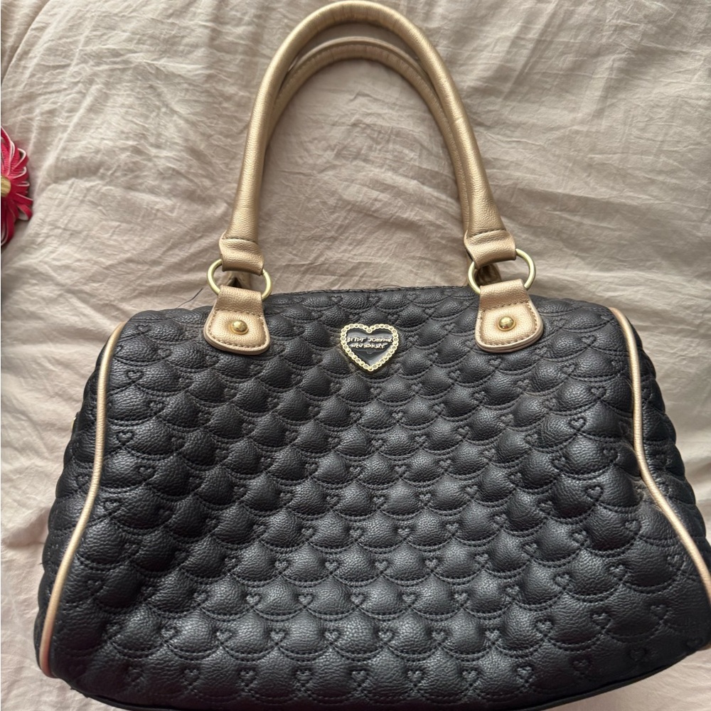 Betsy Johnson Black Quilted Handbag